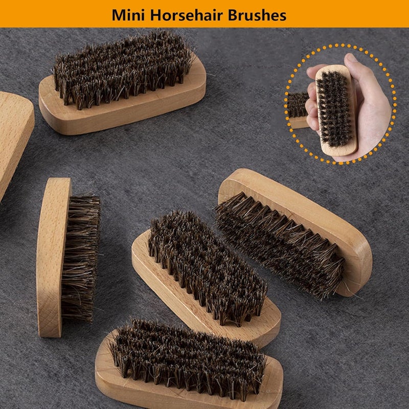 Selaurel Horsehair Laundry Stain Brush 3 Pack Clothes Brush Shoes Soft Bristle Cleaning Brush Natural Wood Laundry Brush for Stains on Clothes Shoes Polishing Brush Shining Brushes - Image 3